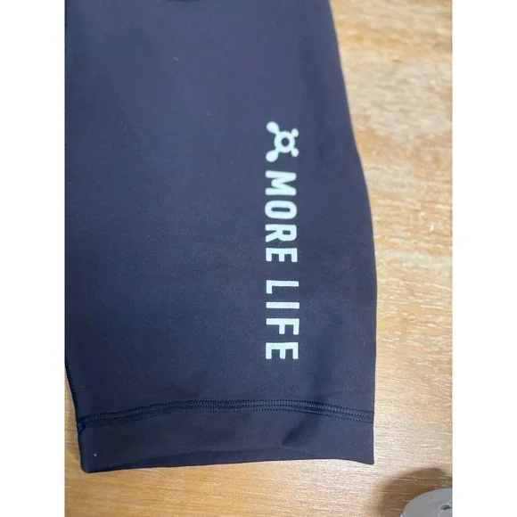 Lululemon Align High Rise Bike Shorts Black Size 6 MORE LIFE‎ Orange Theory - Picture 2 of 7